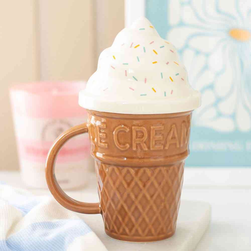 Something Different - Ice Cream Cone Lidded Mug - Multicolours